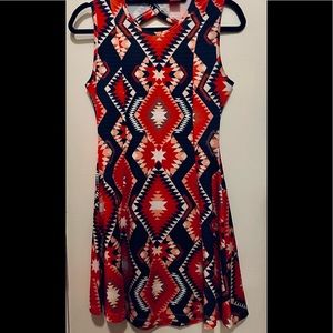 By Castro; unique and rare mod pattern design, mini/midi dress . Size s